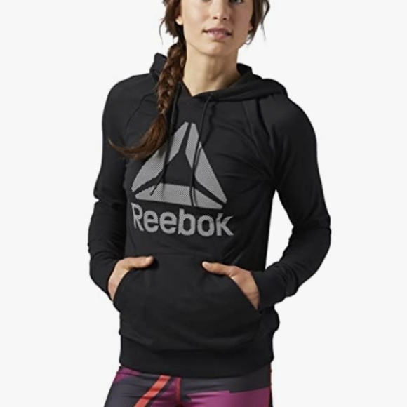 Reebok Black Wor Big Stacked Logo Over The‎ Head XL - Picture 1 of 6